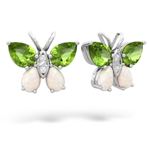 peridot-opal butterfly earrings