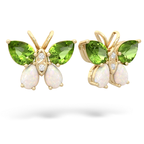 peridot-opal butterfly earrings