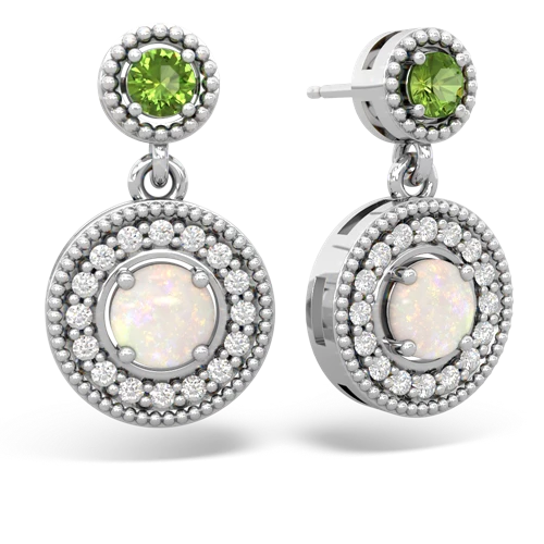 peridot-opal halo earrings