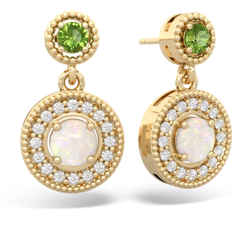 peridot-opal halo earrings