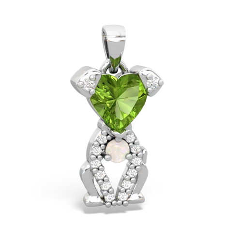 peridot-opal birthstone puppy pendant