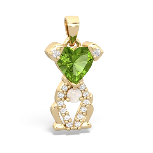 peridot-opal birthstone puppy pendant