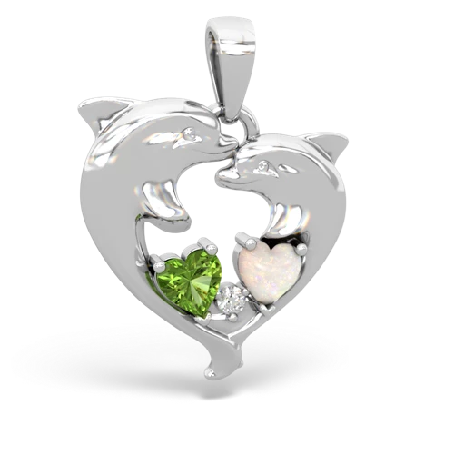 peridot-opal dolphins pendant