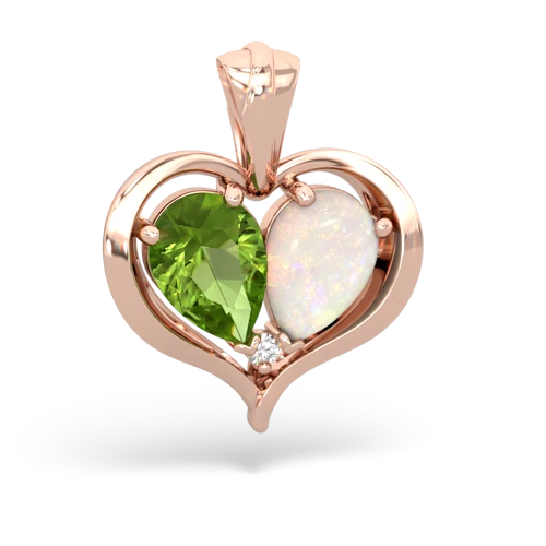 peridot-opal half heart whole pendant