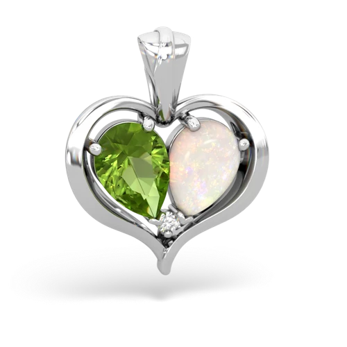 peridot-opal half heart whole pendant