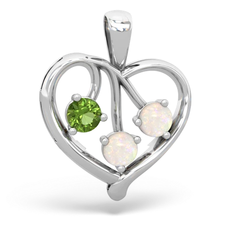 peridot-opal love heart pendant