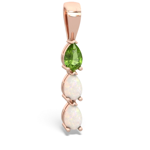 Genuine Peridot with Genuine Opal and Genuine Aquamarine Three Stone pendant