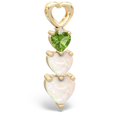 Genuine Peridot with Genuine Opal and Genuine Aquamarine Past Present Future pendant
