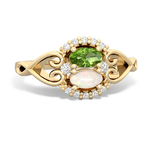 peridot-opal antique keepsake ring