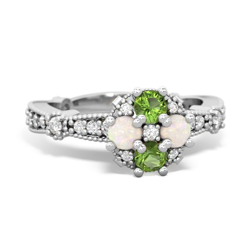 peridot-opal art deco engagement ring