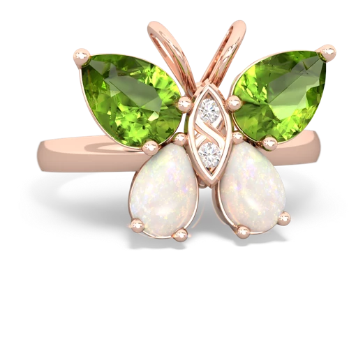 peridot-opal butterfly ring