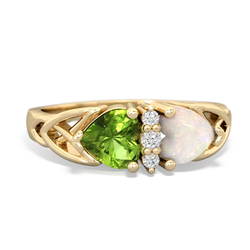 peridot-opal celtic ring