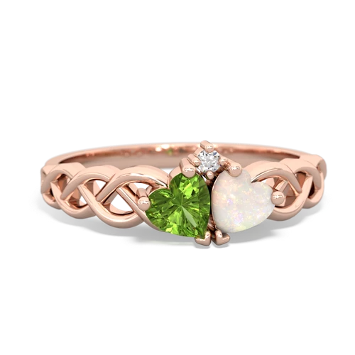 peridot-opal celtic braid ring