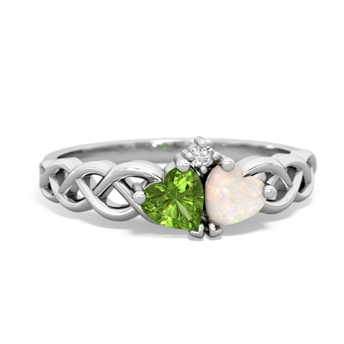 peridot-opal celtic braid ring