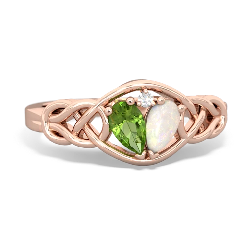 peridot-opal celtic knot ring