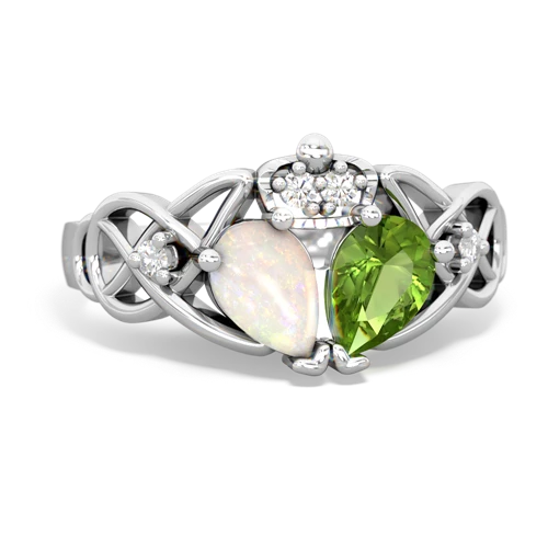 peridot-opal claddagh ring
