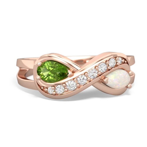 peridot-opal diamond infinity ring