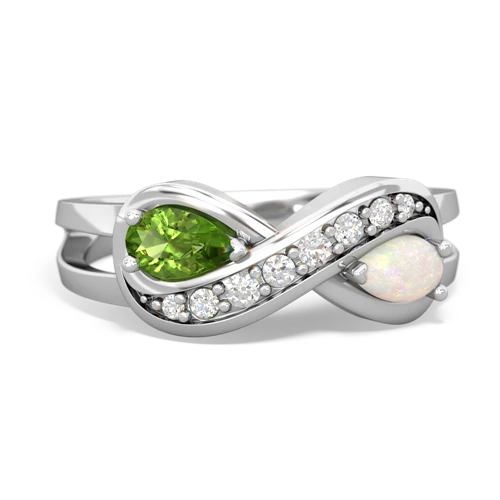 peridot-opal diamond infinity ring