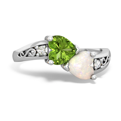 peridot-opal filligree ring