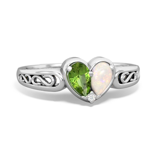 peridot-opal filligree ring