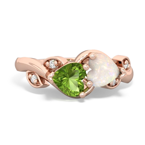 peridot-opal floral keepsake ring