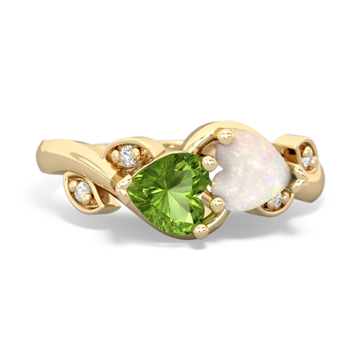 peridot-opal floral keepsake ring