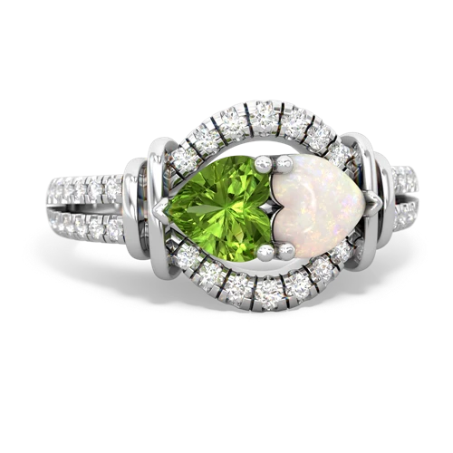 peridot-opal pave keepsake ring