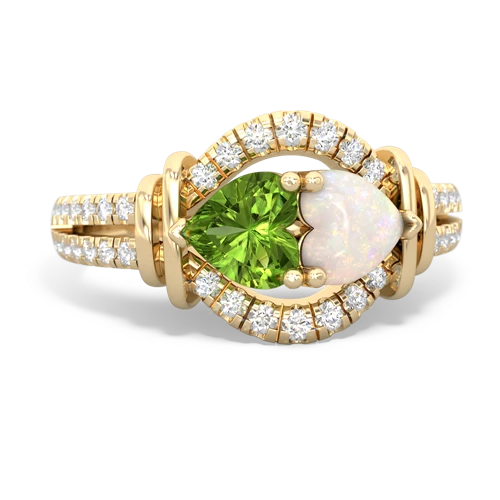 peridot-opal pave keepsake ring