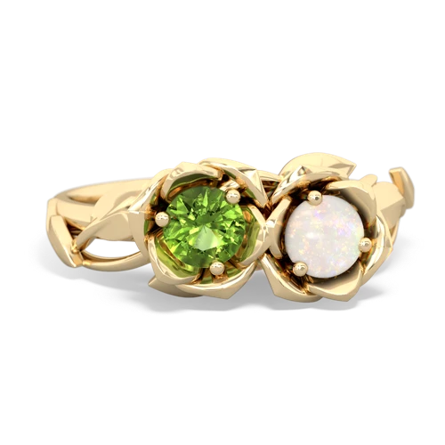 peridot-opal roses ring