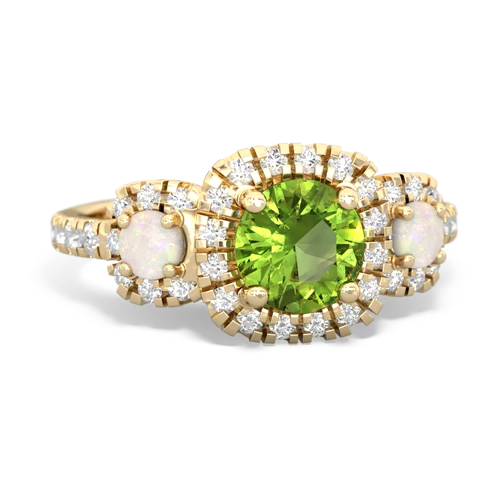 peridot-opal three stone regal ring