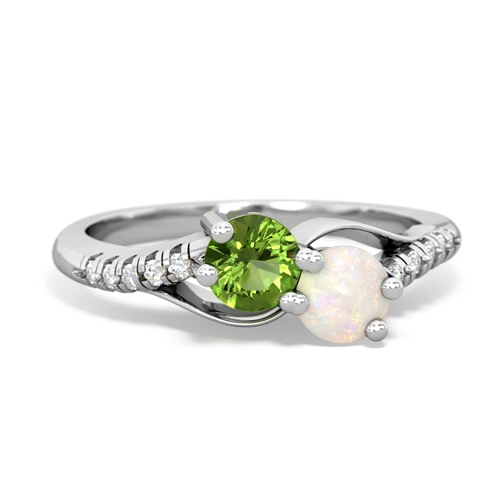 peridot-opal two stone infinity ring