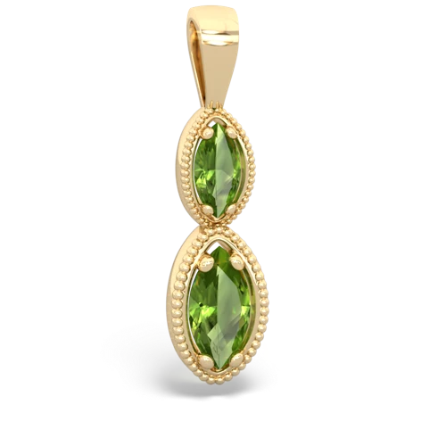 peridot antique milgrain pendant