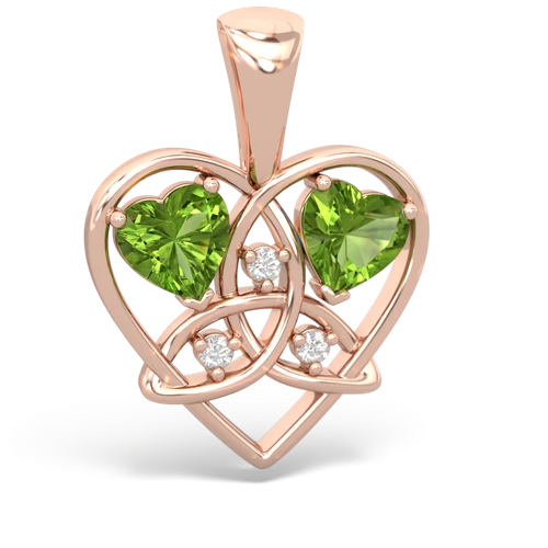 peridot celtic heart pendant