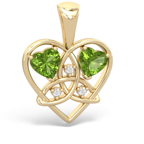 peridot celtic heart pendant