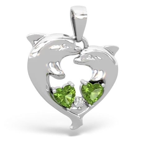 peridot dolphins pendant