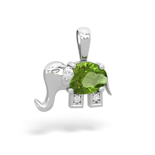 peridot elephant pendant