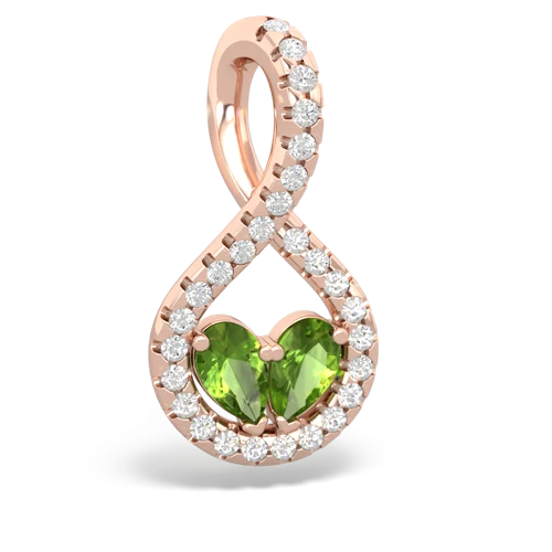 peridot pave twist pendant