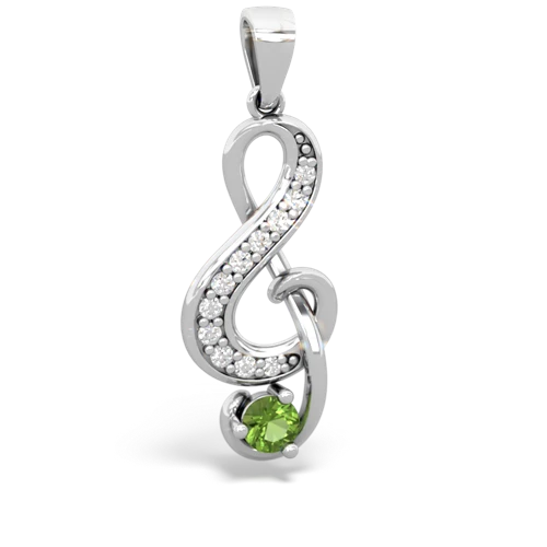 peridot treble clef pendant