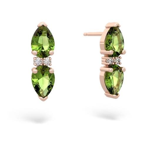 peridot-peridot bowtie earrings