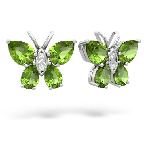 peridot-peridot butterfly earrings
