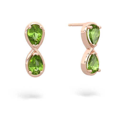 peridot-peridot infinity earrings