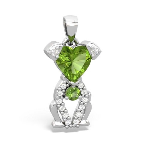 peridot-peridot birthstone puppy pendant