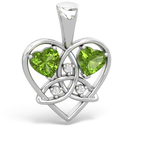 peridot-peridot celtic heart pendant