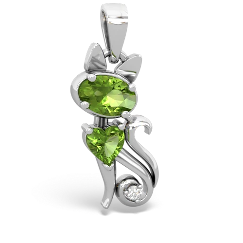 peridot-peridot kitten pendant