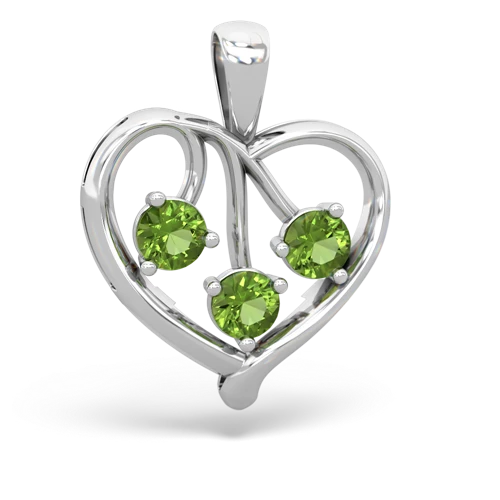 lab emerald-pink sapphire love heart pendant