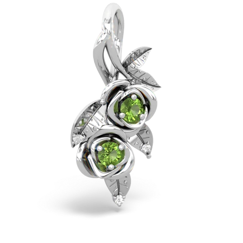peridot-peridot rose vine pendant