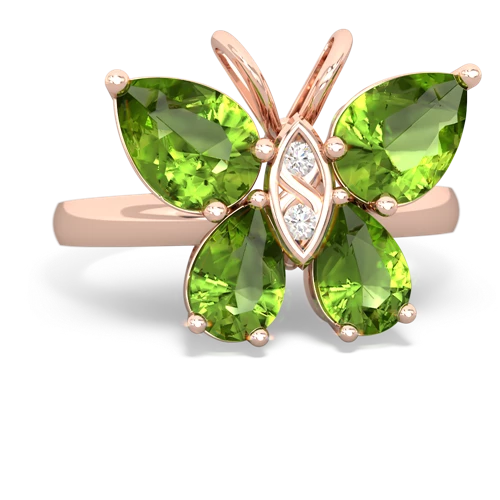 peridot-peridot butterfly ring