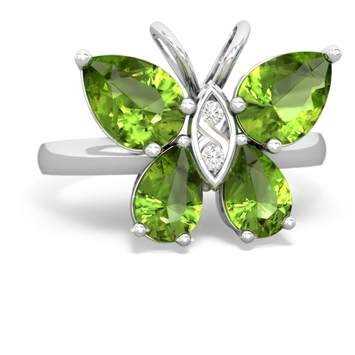 peridot-peridot butterfly ring