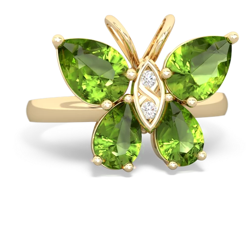 peridot-peridot butterfly ring
