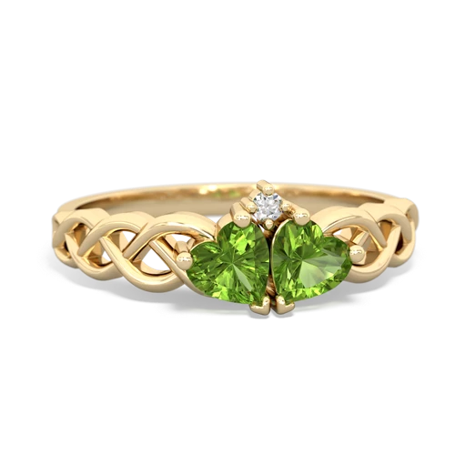 peridot-peridot celtic braid ring